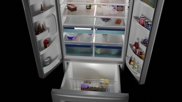 Refrigerator full of food Modelo 3D .c4d .max .obj .3ds .fbx .stl .blend 
