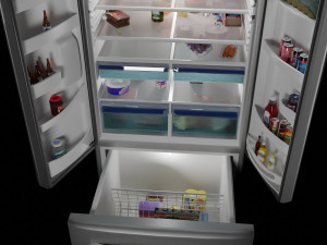 Refrigerator full of food 3D Model