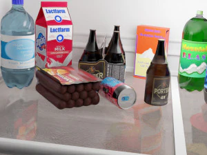Refrigerator full of food 3D Model