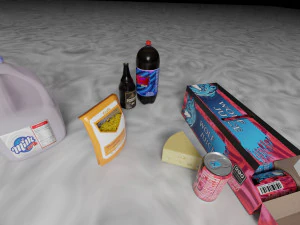 Refrigerator full of food 3D Model