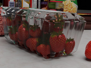 Verity of food all with unique textures and off brand labels 3D Model