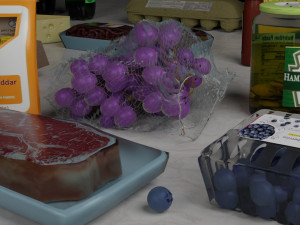Verity of food all with unique textures and off brand labels 3Dモデル