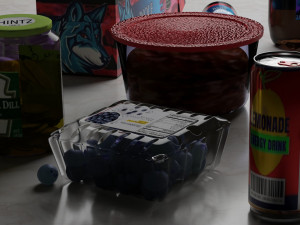 Verity of food all with unique textures and off brand labels 3Dモデル
