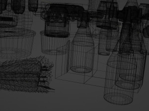 Verity of food all with unique textures and off brand labels 3Dモデル