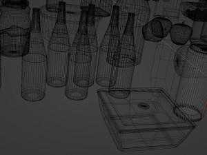 Verity of food all with unique textures and off brand labels 3Dモデル