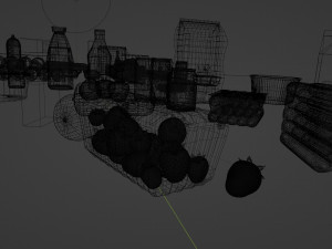 Verity of food all with unique textures and off brand labels 3Dモデル