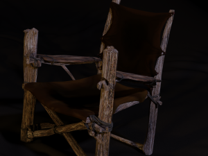 Primitive armchair something Shrek would have Low-poly 3D Модель