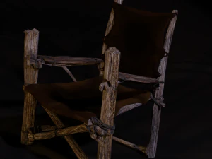Primitive armchair something Shrek would have Low-poly 3D Model