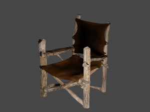 Primitive armchair something Shrek would have Low-poly 3D Модель
