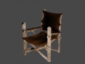 Primitive armchair something Shrek would have Low-poly 3D Model