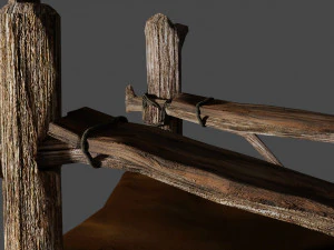 Primitive armchair something Shrek would have Low-poly 3D Model