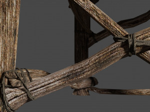 Primitive armchair something Shrek would have Low-poly 3D Модель