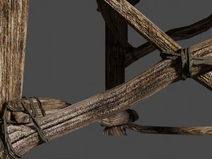 Primitive armchair something Shrek would have Low-poly 3D Model