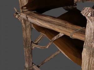 Primitive armchair something Shrek would have Low-poly 3D Model