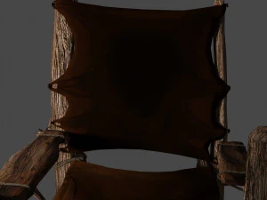 Primitive armchair something Shrek would have Low-poly 3D Model