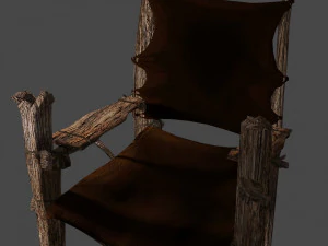 Primitive armchair something Shrek would have Low-poly 3D Model