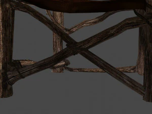 Primitive armchair something Shrek would have Low-poly 3D Model
