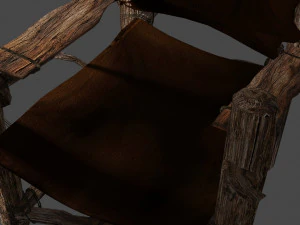 Primitive armchair something Shrek would have Low-poly 3D Model