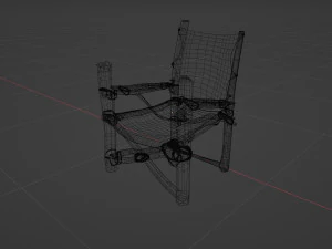 Primitive armchair something Shrek would have Low-poly 3D Model