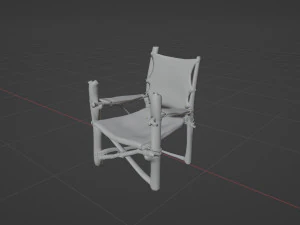 Primitive armchair something Shrek would have Low-poly 3D Model