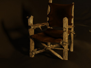 Primitive armchair something Shrek would have Low-poly 3D Модель