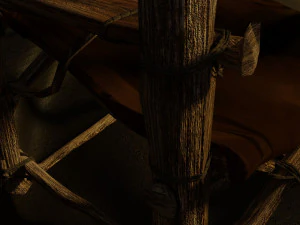 Primitive armchair something Shrek would have Low-poly 3D Model