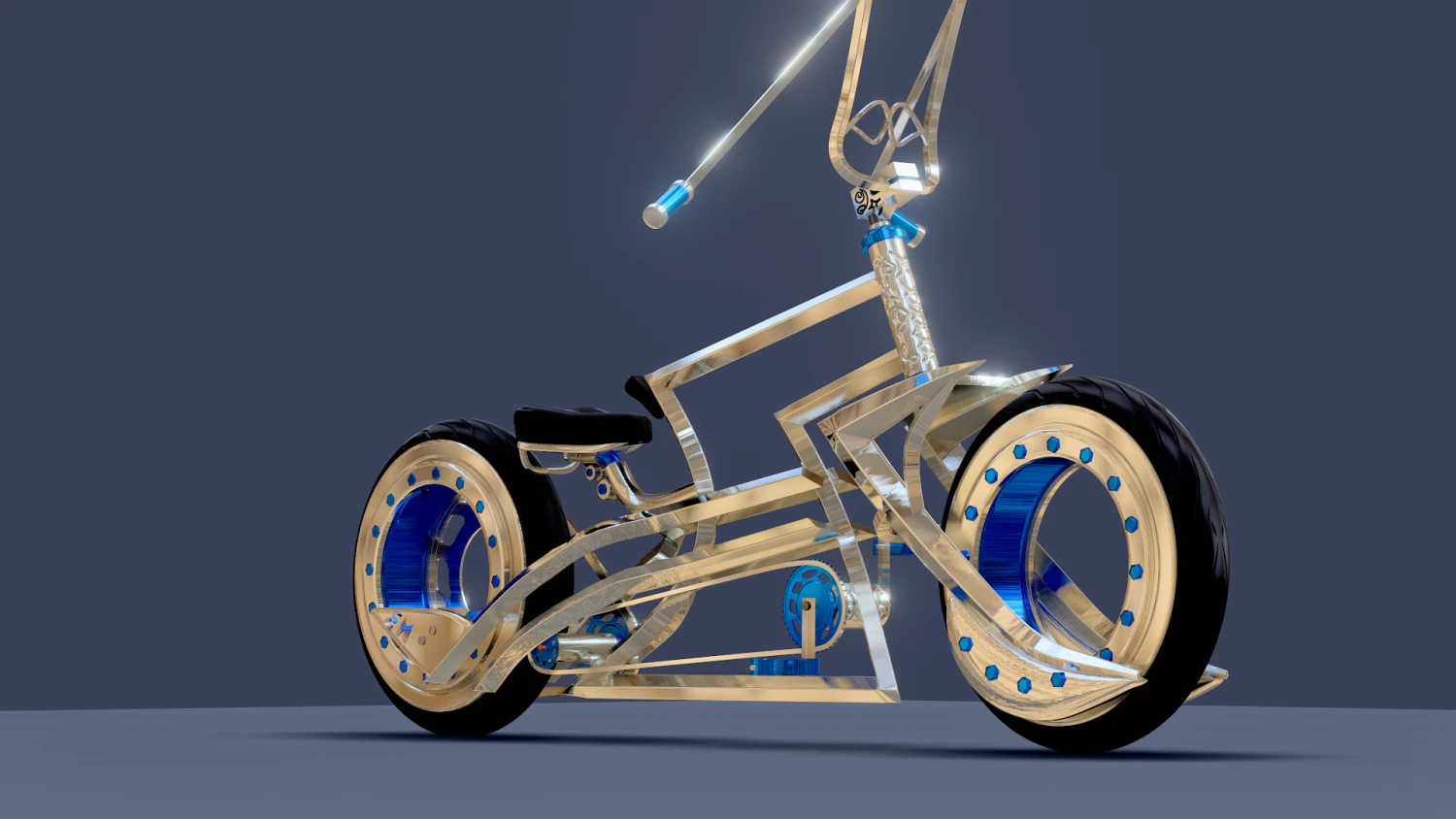 Chrome bike custom 3D Model .c4d .max .obj .3ds .fbx .stl .blend 
