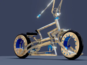 bicicleta cromada personalizada Modelo 3D