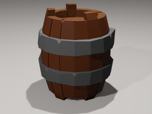 Wooden barrel low poly 3D Model