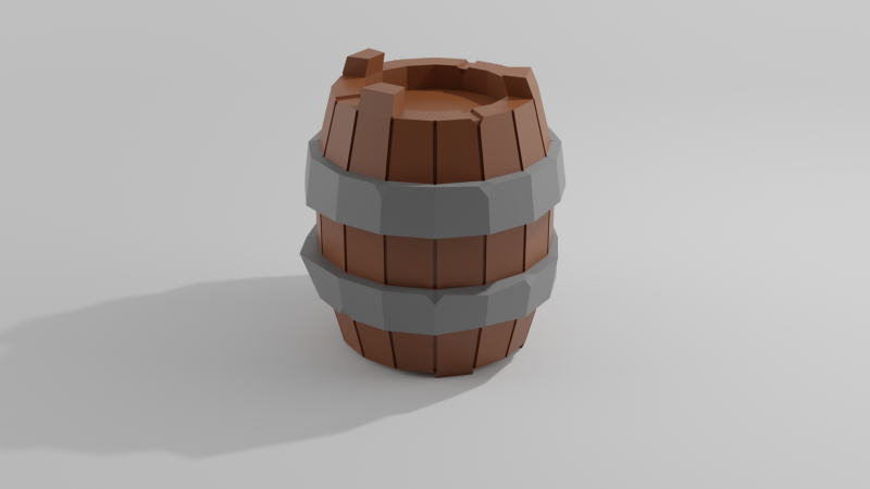 Wooden barrel low poly Modello 3D .c4d .max .obj .3ds .fbx .stl .blend 
