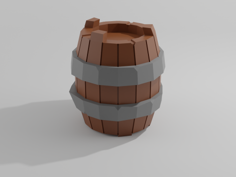 Wooden barrel low poly 3D Модель