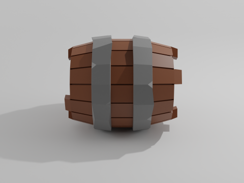 Wooden barrel low poly Modello 3D