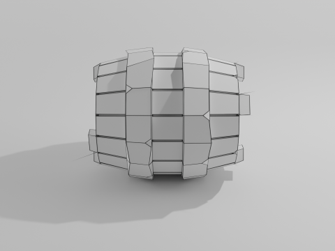 Wooden barrel low poly Modello 3D