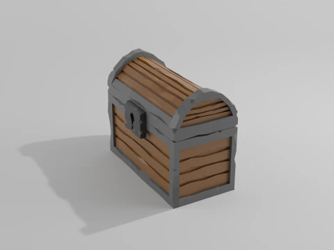 Wooden chest 3D Model