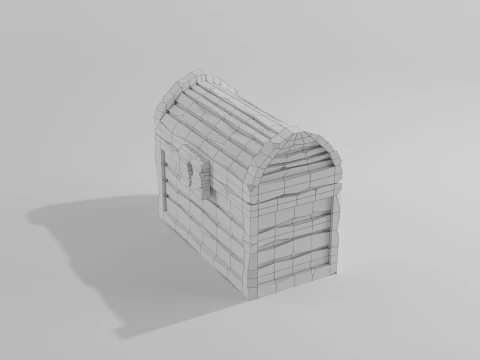 Wooden chest 3D Model