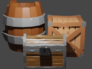 Containers pack low poly 3D Model