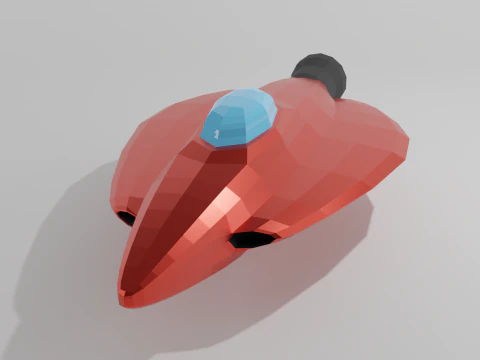 Semplice astronave low poly Modello 3D