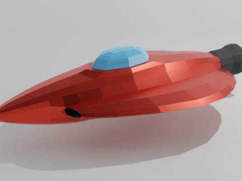 Semplice astronave low poly Modello 3D