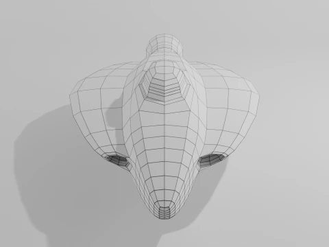 Semplice astronave low poly Modello 3D
