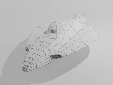 Semplice astronave low poly Modello 3D