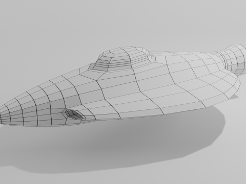 Simple spaceship low poly 3Dモデル