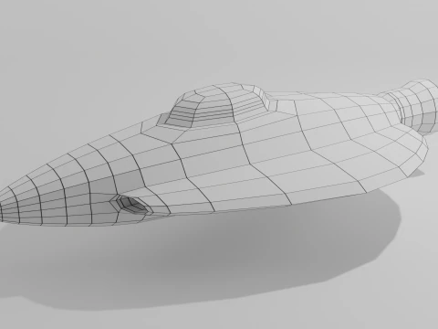 Semplice astronave low poly Modello 3D