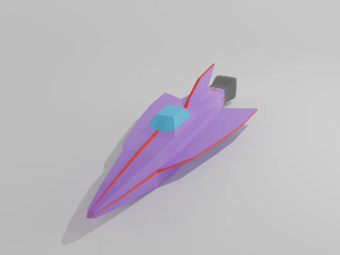 우주선 로우 폴리 3D 모델