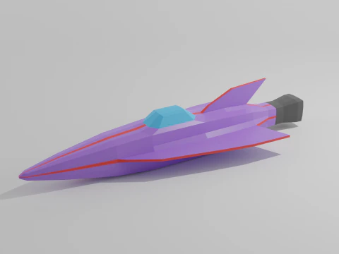 우주선 로우 폴리 3D 모델