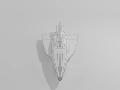 우주선 로우 폴리 3D 모델