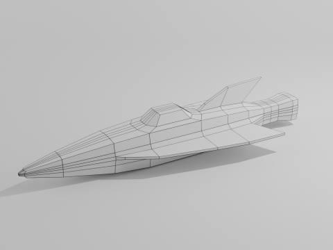 Spaceship low poly Modelo 3D