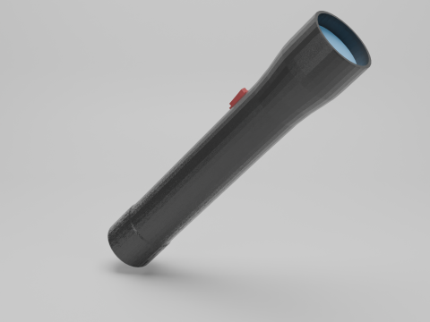 Flashlight Model Low Poly Blender - GLB - FBX 3D Model
