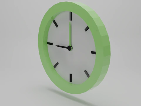 Orologio Modello Low Poly Blender - GLB - FBX Modello 3D