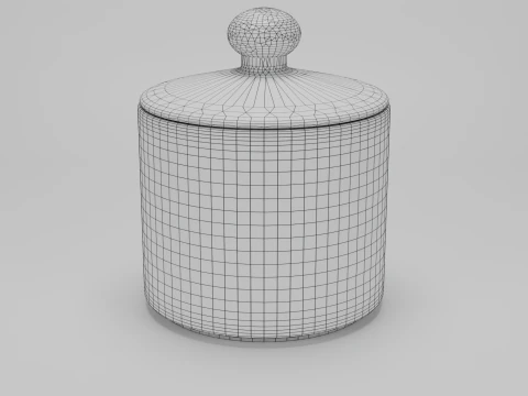 Sugar Bowl Model Realistic Blender - GLB - FBX 3D Model