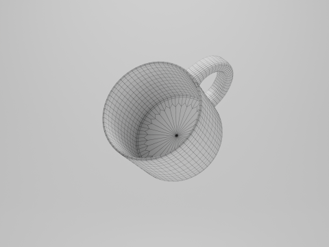 Set tazza da caff&egrave;, piattino, cucchiaio Modello 3D